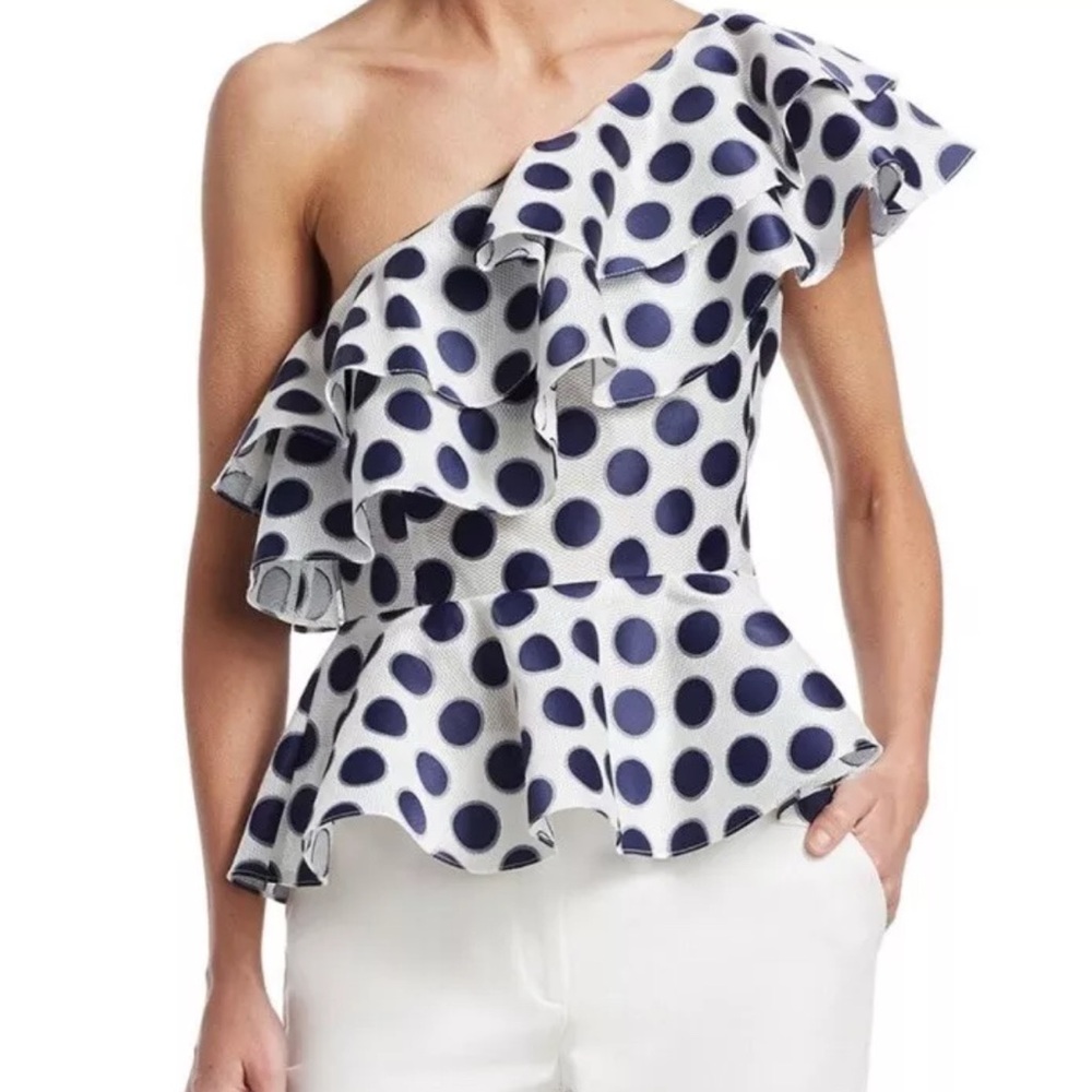 Prabal Gurung One-Shoulder Ruffle Top